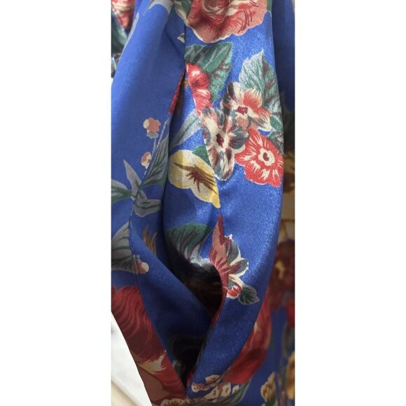 Gracie Bishop Vtg Floral Robe w Pockets, Size Medium, Coquette Starlet Glamour - Picture 6 of 6